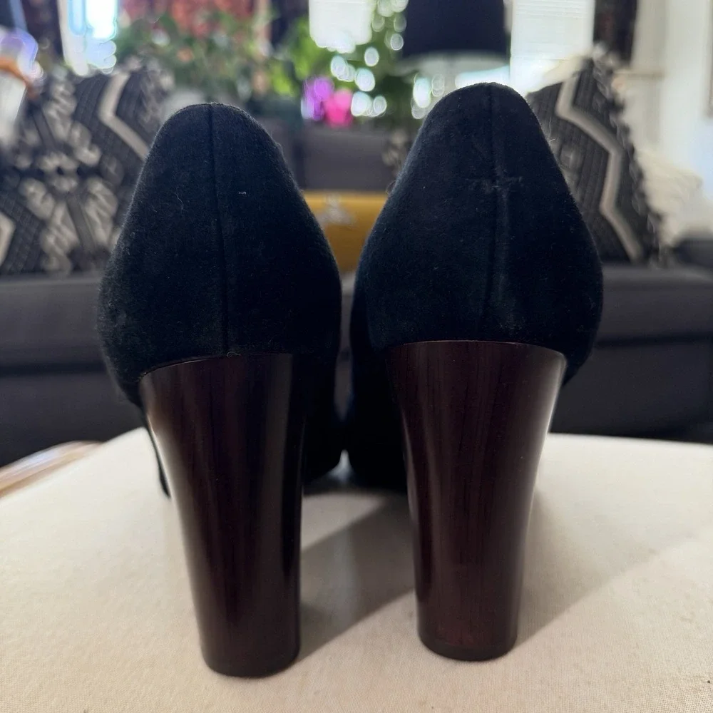 Missoni for Target Suede Chevron Block Heel Pumps Black Size‎ 11 Retro Designer